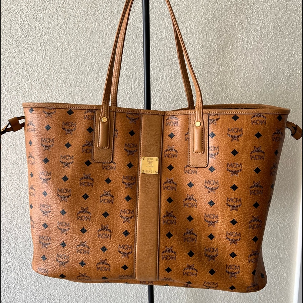 MCM Cognac Reversible Large Tote